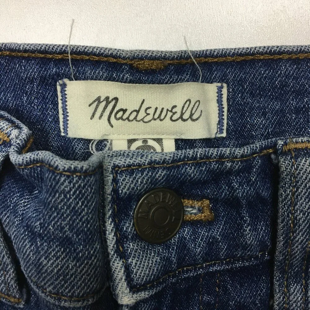 MADEWELL Petite Medium/Light Wash 5 Pocket Classic Straight Cropped Jeans - Picture 2 of 11